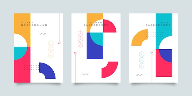 Colección de diseño de portada de Memphis