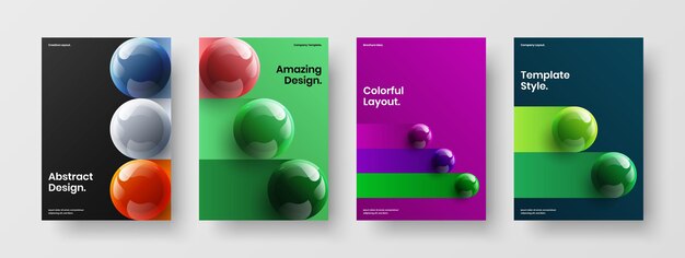 Colección de diseño de vector de diseño minimalista folleto A4