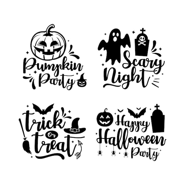 Colección de diseño de vector de letras de halloween feliz