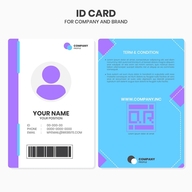 colección de diseño de vector de plantilla de tarjeta de identificación