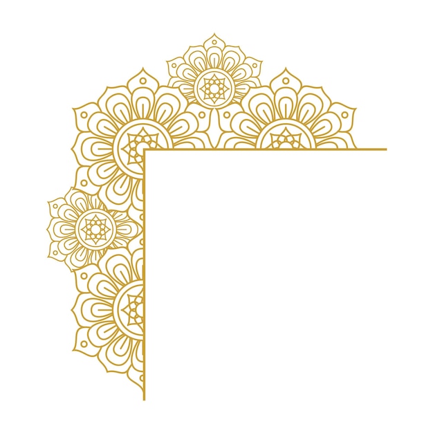 Colección de diseño vectorial de marcos de oro Mandala