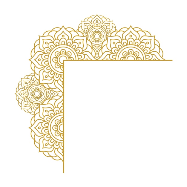 Colección de diseño vectorial de marcos de oro Mandala