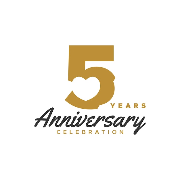 Colección de diseño vectorial de números de oro del aniversario