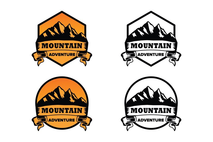 Vector colección de diseños de concepto de logotipo de montaña