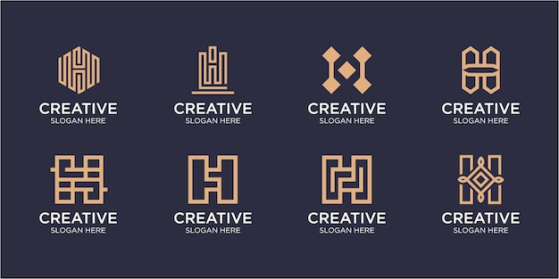 Una colección de diseños creativos de logotipos de letras H