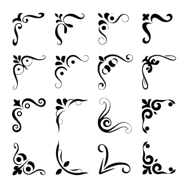 Colección de diseños decorativos para esquinas