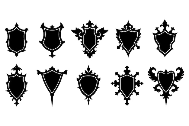 Colección de diseños de escudos versátiles