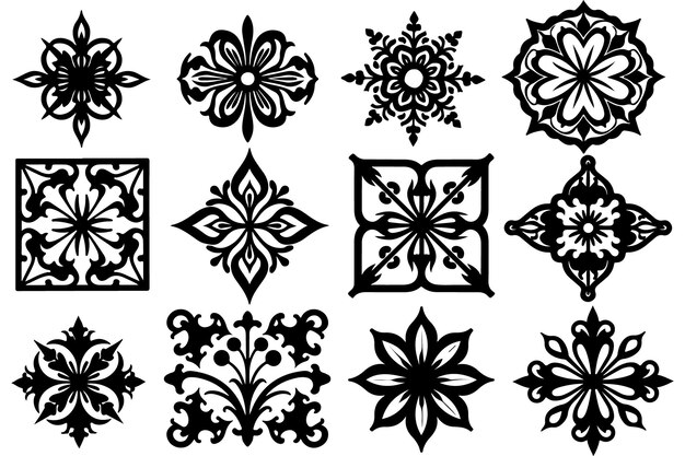 Colección de diseños florales ornamentales