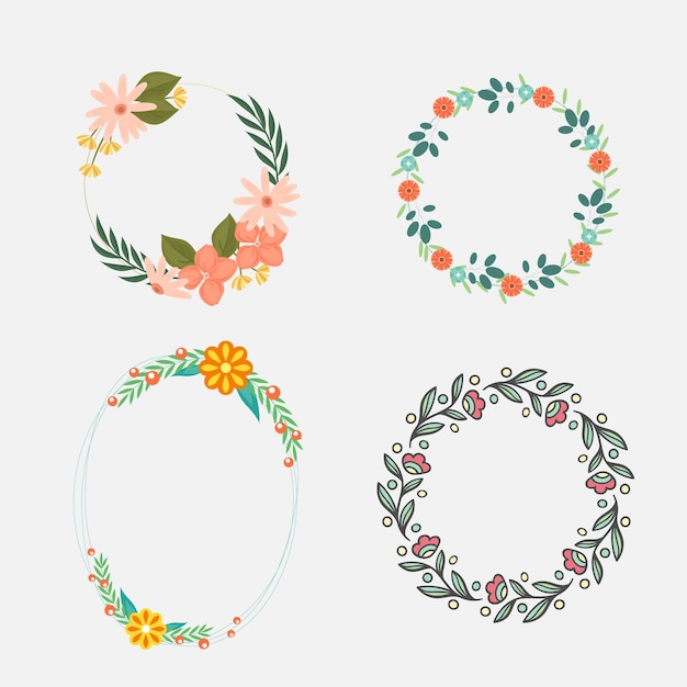 una colección de diseños florales que incluyen la letra o y el número o