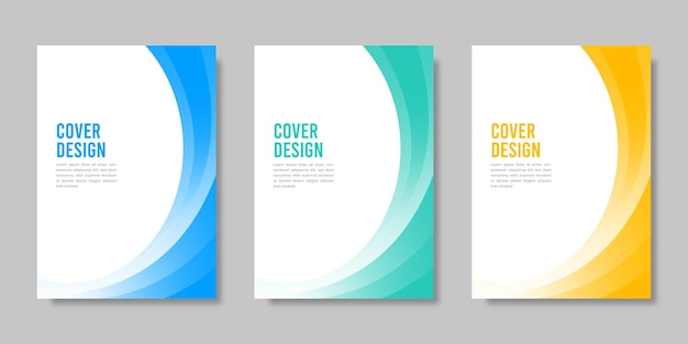 Una colección de diseños de folletos de portadas de libros con diseños elegantes y coloridos.
