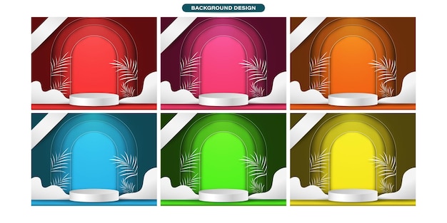 Colección de diseños de fondo con varios colores para presentaciones de productos
