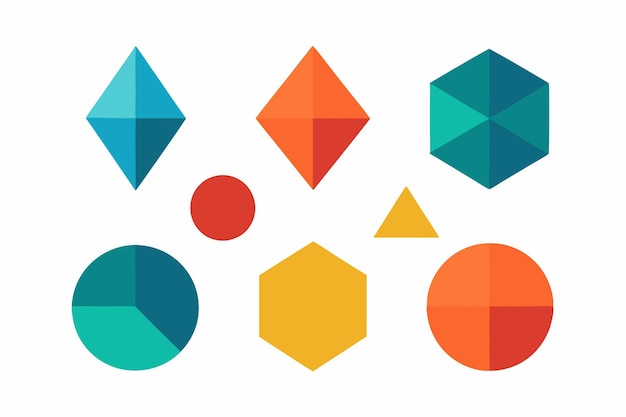 una colección de diseños geométricos coloridos y coloridos