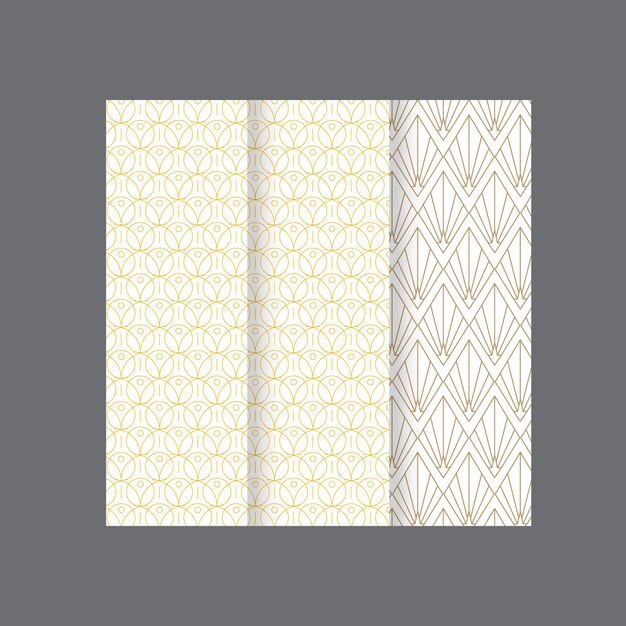 Colección de diseños geométricos de lujo decorativos sin costuras de diseño dorado repetible ele ornamental