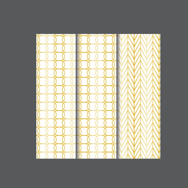 Colección de diseños geométricos de lujo decorativos sin costuras de diseño dorado repetible ele ornamental