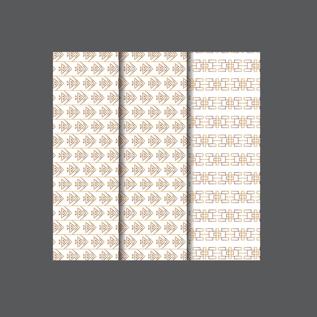 Colección de diseños geométricos de lujo decorativos sin costuras de diseño dorado repetible ele ornamental