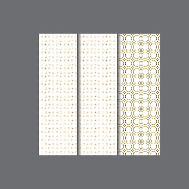 Colección de diseños geométricos de lujo decorativos sin costuras de diseño dorado repetible ele ornamental
