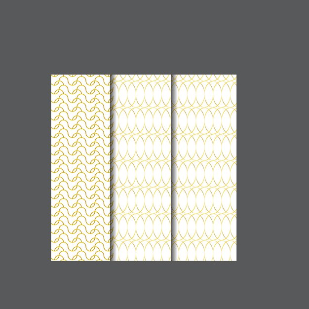 Colección de diseños geométricos de lujo decorativos sin costuras de diseño dorado repetible ele ornamental