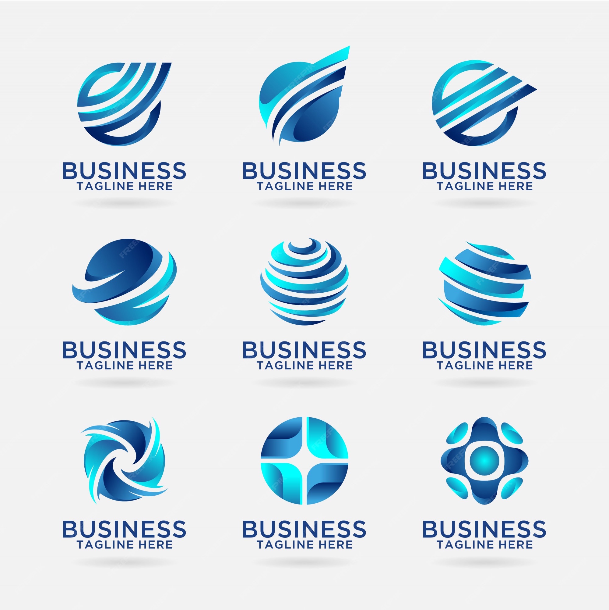 Colección de diseños de logos para empresas. | Vector Premium