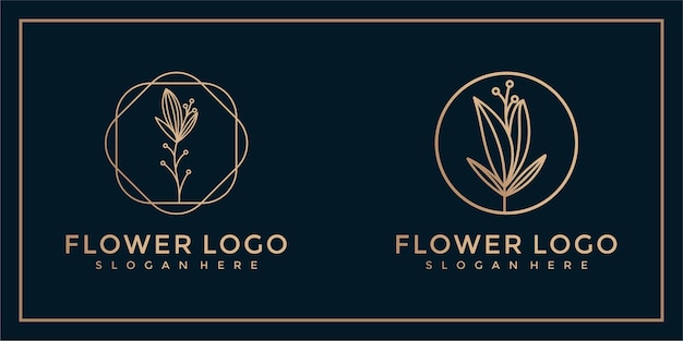 colección de diseños de logotipos de flores