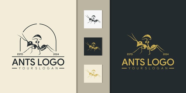 colección de diseños de logotipos de hormigas infectadas por hongos
