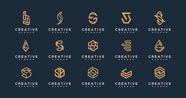 Colección de diseños de logotipos inspirados en el monograma S