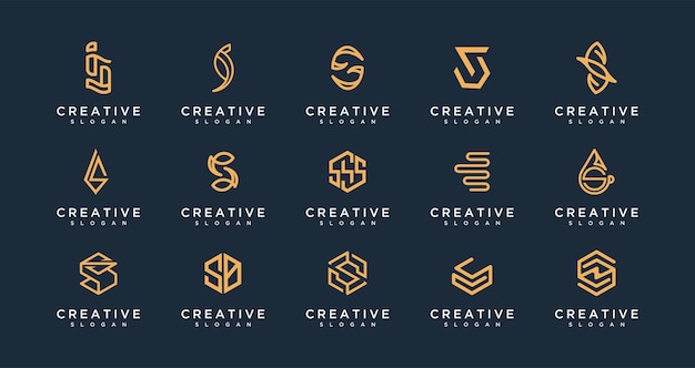 Colección de diseños de logotipos inspirados en el monograma s