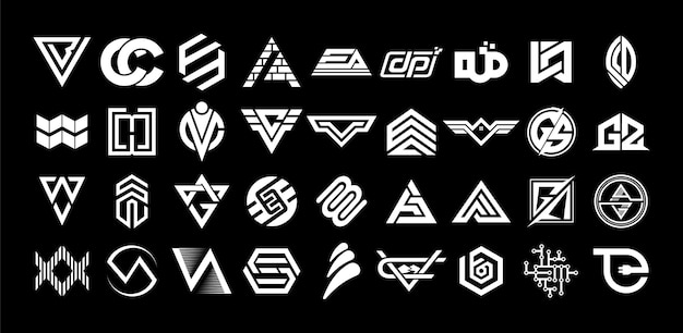 Colección de diseños de logotipos de letras de acrónimos comerciales