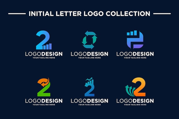 Colección de diseños de logotipos número 2 para finanzas e inversiones empresariales