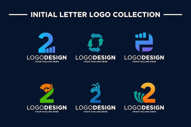 Vector colección de diseños de logotipos número 2 para finanzas e inversiones empresariales