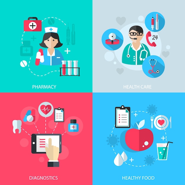 Colección de diseños de medicina