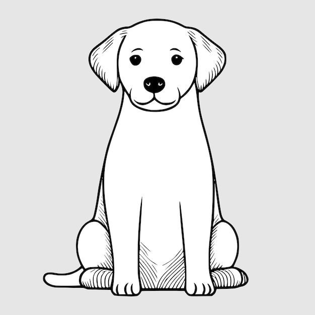 Colección de diseños de personajes de dibujos animados en blanco y negro con fondo blanco Pets Animals