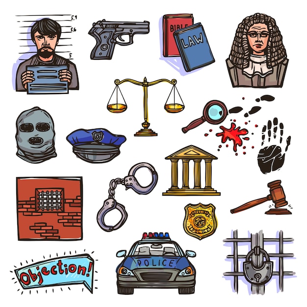 Colección de diseños de policia