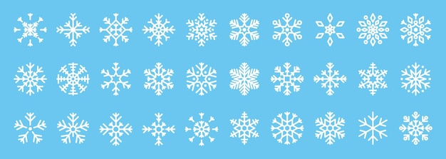 Colección de diseños vectoriales de copos de nieve con temática navideña