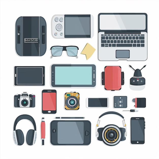 una colección de dispositivos electrónicos que incluyen una cámara una cámara y una cámara