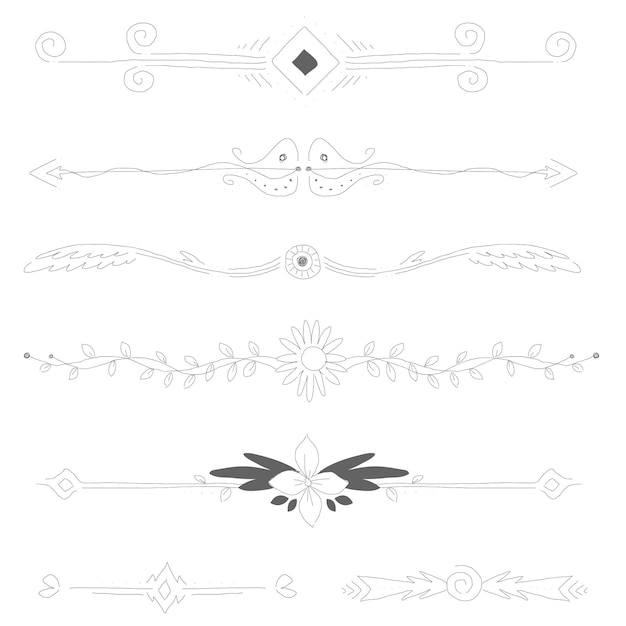 Colección de divisores ornamentales caligráficos