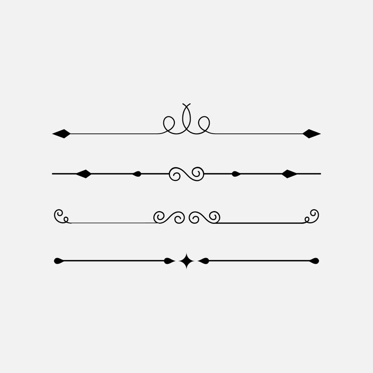 Vector colección de divisores ornamentales caligráficos