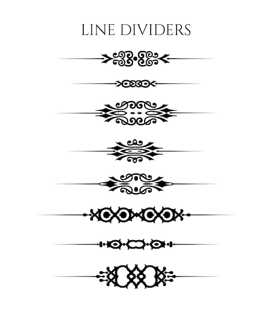 colección de divisores ornamentales caligráficos
