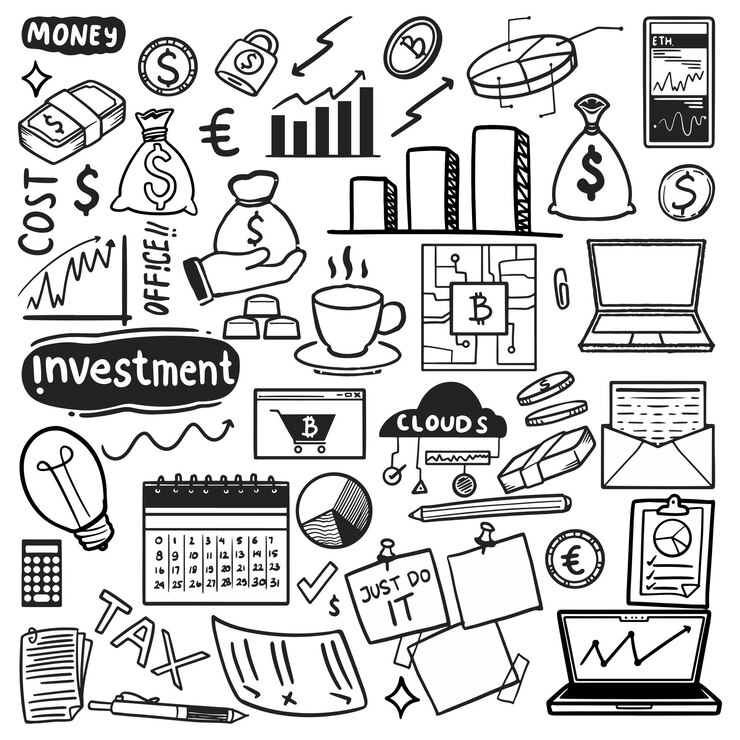 Colección de Doodle Financiero y Empresarial