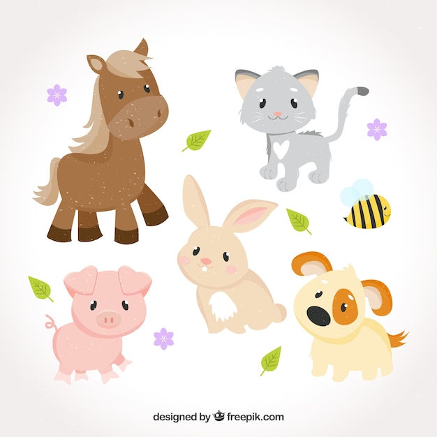 Colección dulce de bebés de animales