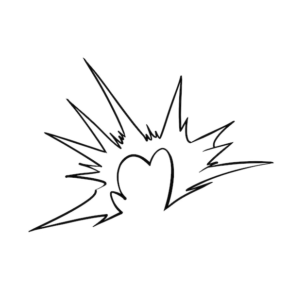 Colección de efectos de explosión de dibujos animados con diseño de estilo de línea Vector Gratis