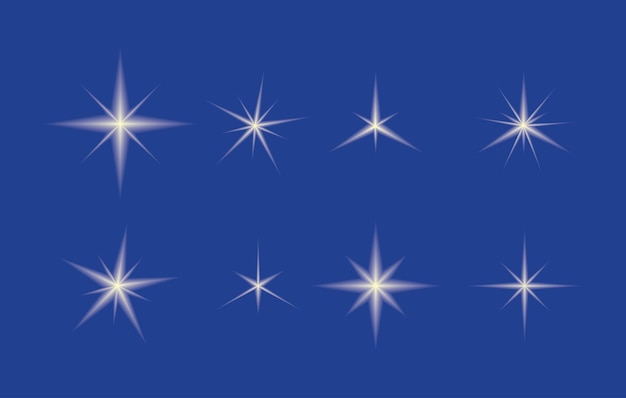 Colección de efectos de luz de estrellas Vector EPS