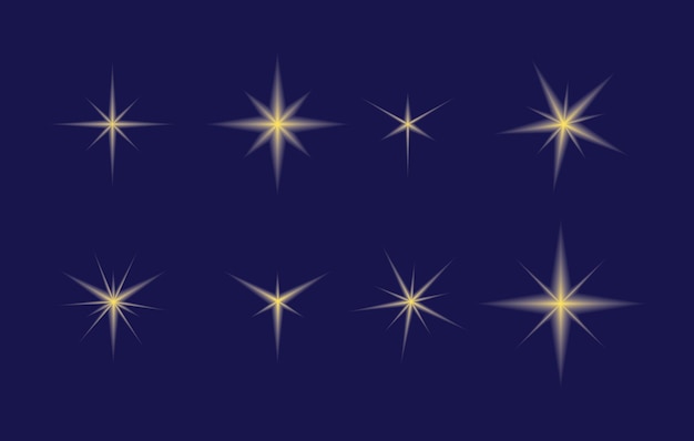 Colección de efectos de luz de estrellas Vector EPS