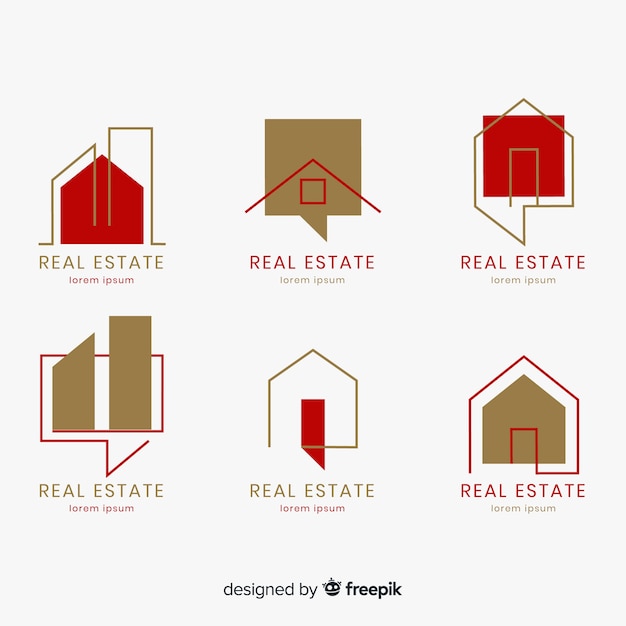 Colección elegante de logos de inmobiliaria