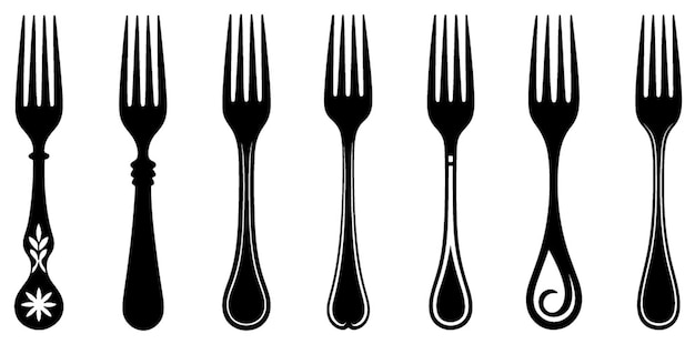 Colección de elegantes diseños de tenedor