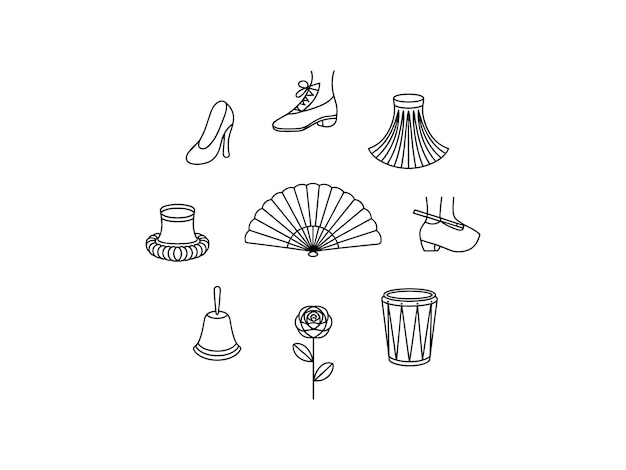 Colección de elegantes elementos de vestuario