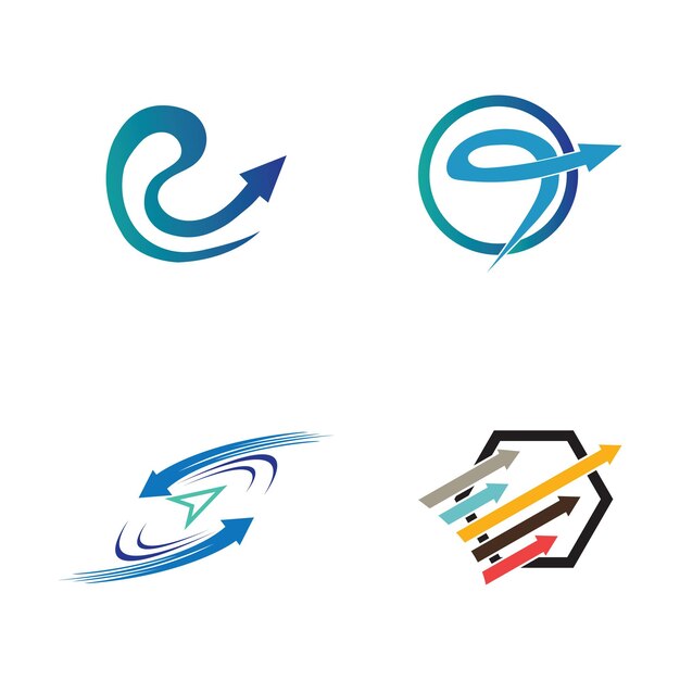 colección de elegantes logotipos simples y símbolos de flecha ilustración vectorial