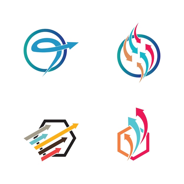colección de elegantes logotipos simples y símbolos de flecha ilustración vectorial