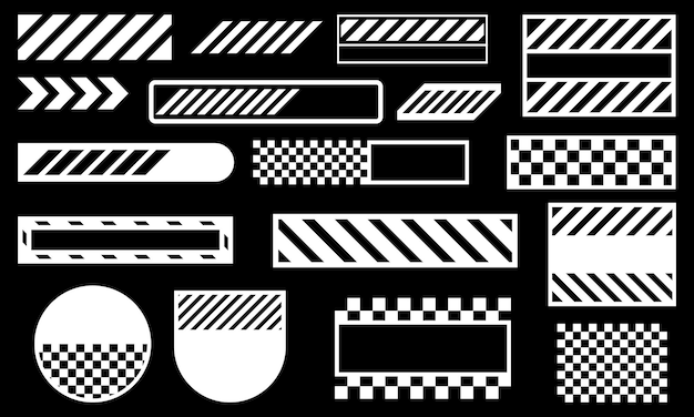 Colección de elementos abstractos de streetwear de estilo tecnológico cyberpunk