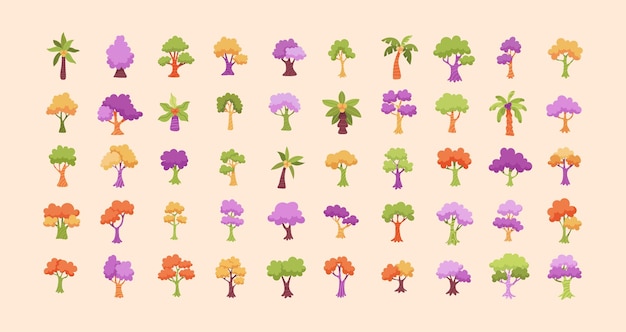 colección de elementos de árbol vectorial