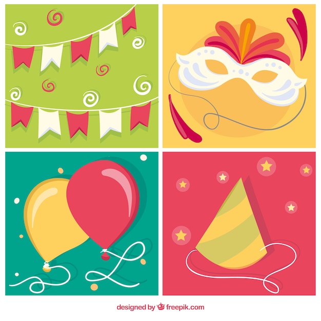 Colección de elementos de carnaval